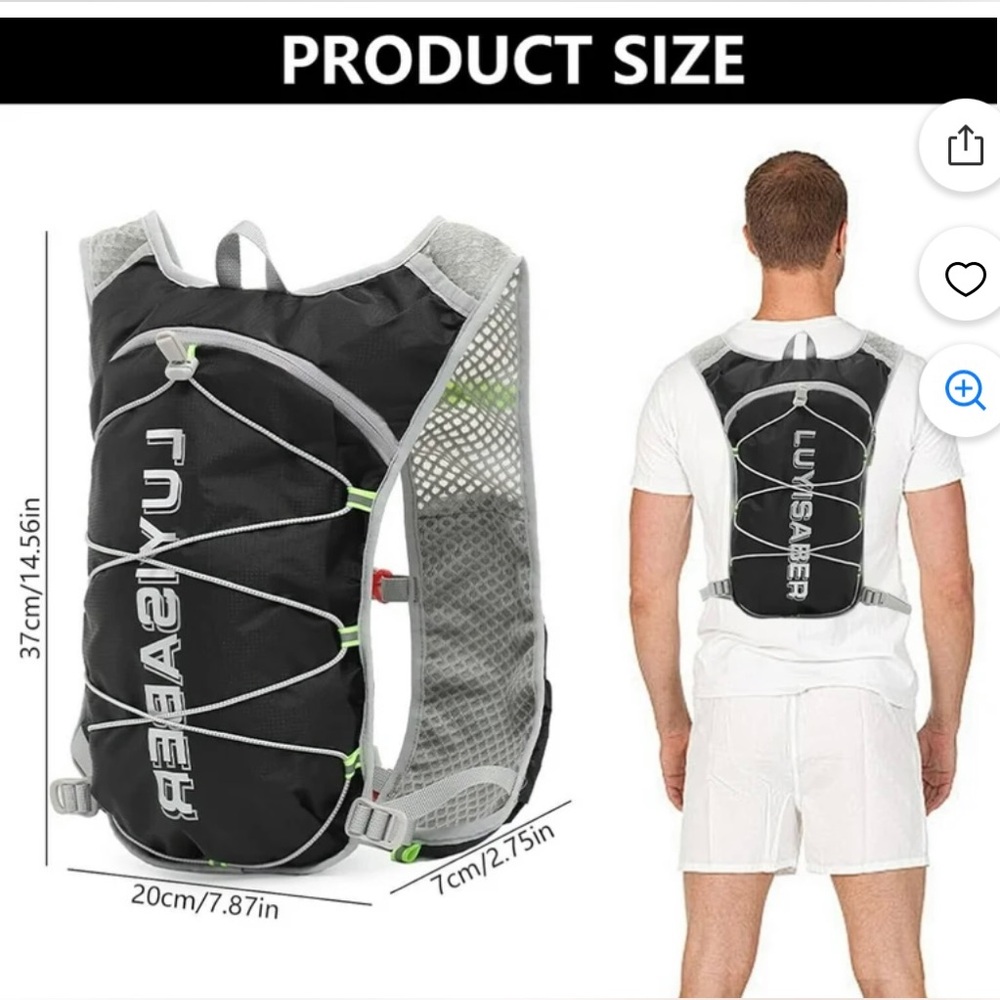 Lightweight Running Vest Hydration Backpack Hiking Climbing Cycling Fitness Bag